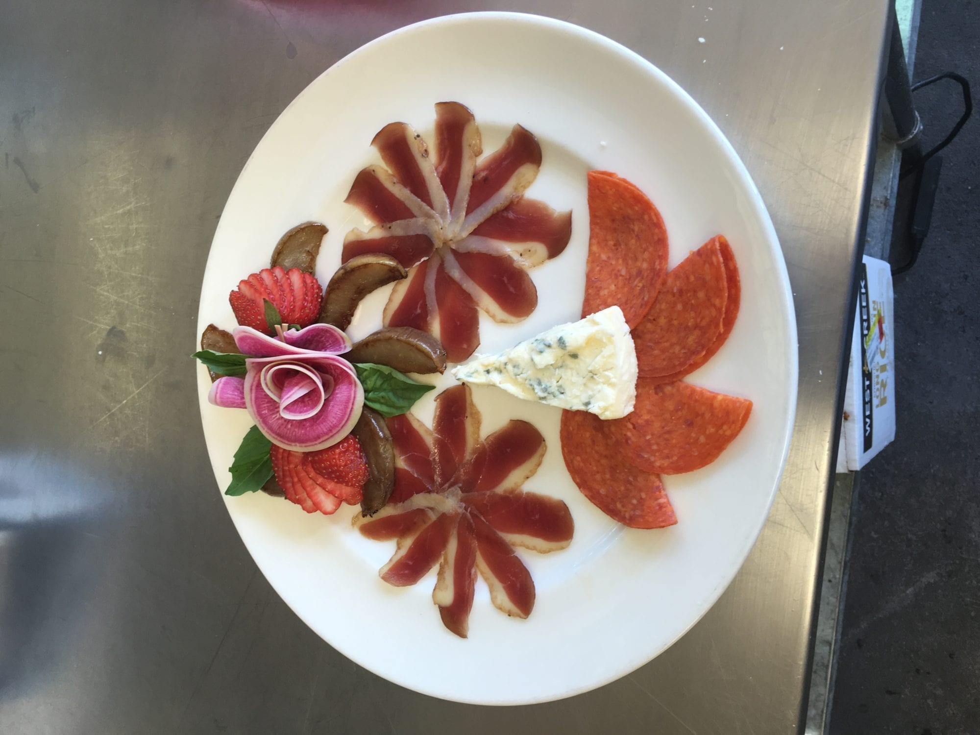 Plate with candied bacon spices