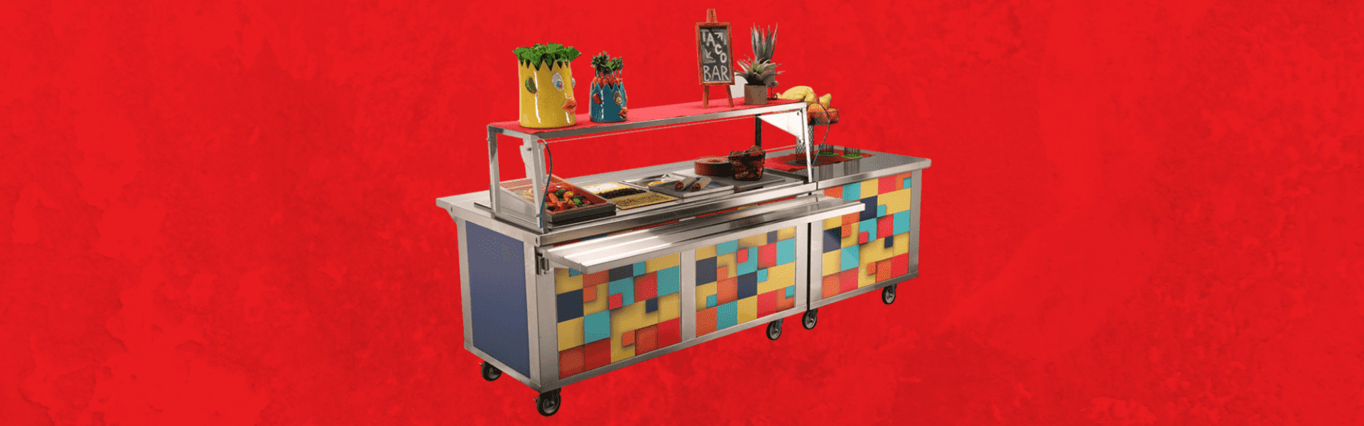 portable food serving line